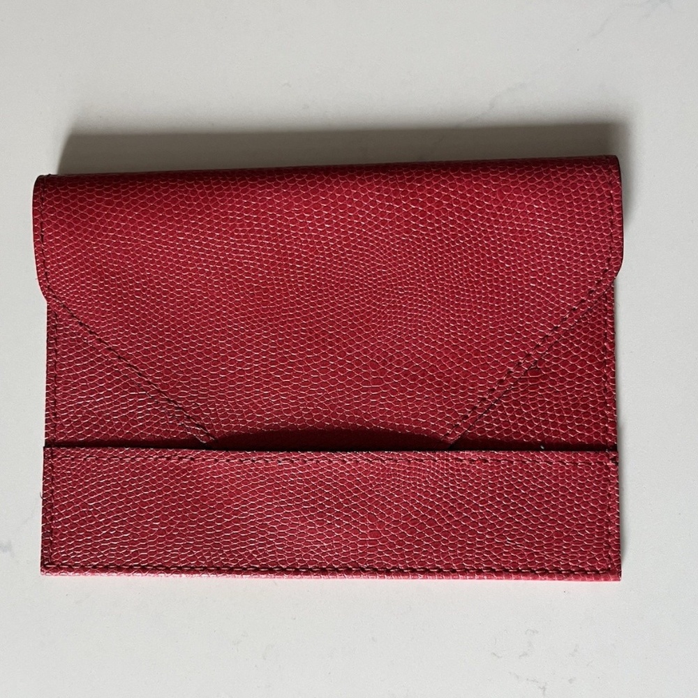 RAIKA Red Leather Photo Envelope New in Box 6.5 x 4.75 for 4 x 6 Photos